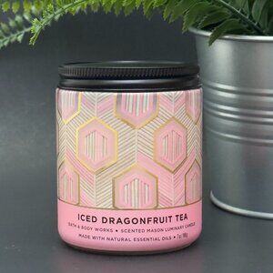 BBW Iced Dragonfruit Tea Bath & Body Works Mason Jar Single Wick Candle